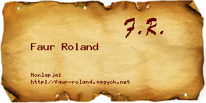 Faur Roland névjegykártya