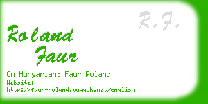 roland faur business card